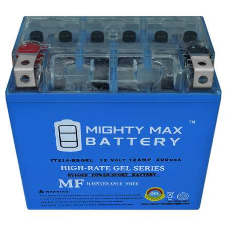 Mighty Max Battery YTX14-BS GEL Battery for Kymco 500 Xciting 500i 2009-2014 YTX14-BSGEL215